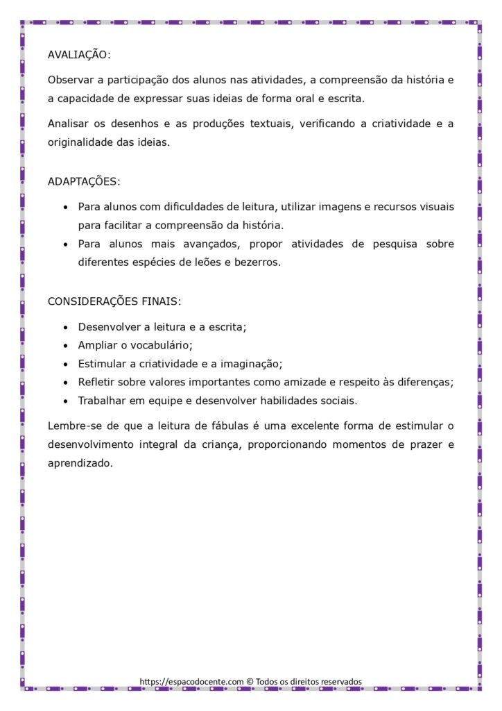 Plano de aula “O Leão e o Bezerro Amarelo” - 2º e 3º ano do Ensino Fundamental alinhado à BNCC